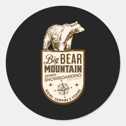 Sticker Rond Big Bear California (Devant)