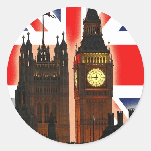 Sticker Rond Big Ben, Londres, Angleterre (Devant)