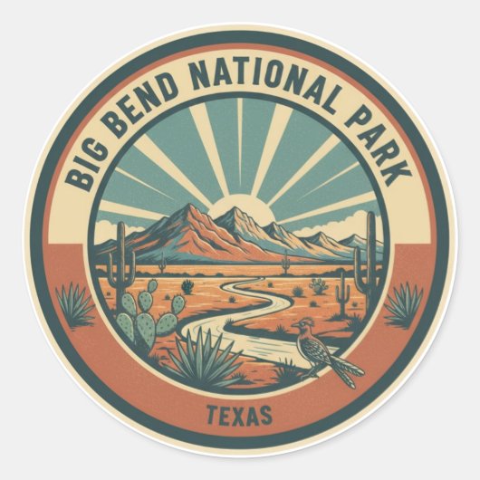 Sticker Rond Big Bend National Park Travel (Devant)
