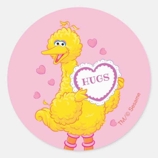 Sticker Rond Big Bird Valentine (Devant)