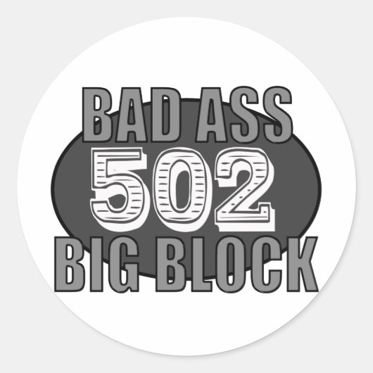 Sticker Rond big block bad 502 (Devant)