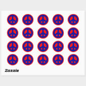 Sticker rond Big Blue Peace Sign (Feuille)