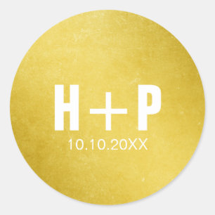 Sticker Rond Big Bold Gold Mariage