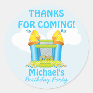 Sticker Rond Big Bouncy Bounce House Anniversaire Faveur Sticke