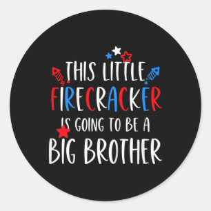 Sticker Rond Big Brother 4 juillet Toddler Boy Independence D