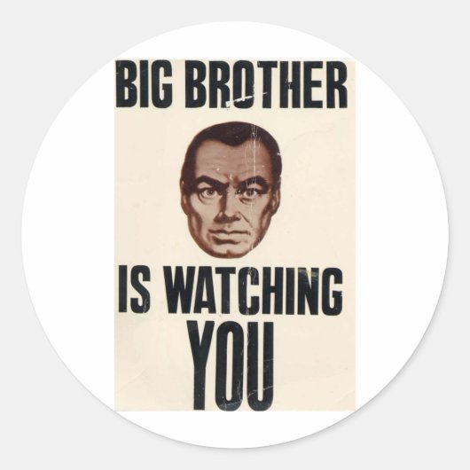 Sticker Rond Big Brother Vous Regarde (Devant)