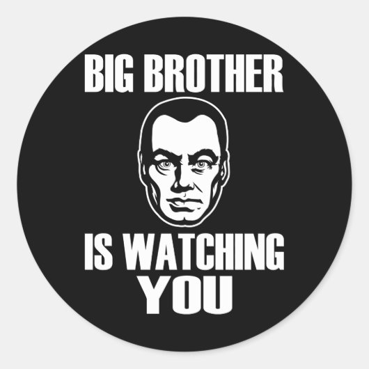 Sticker Rond Big Brother vous regarde (Devant)