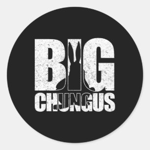 Sticker Rond Big Chungus Mème Retro Vintage Vidéo Détressé Ga