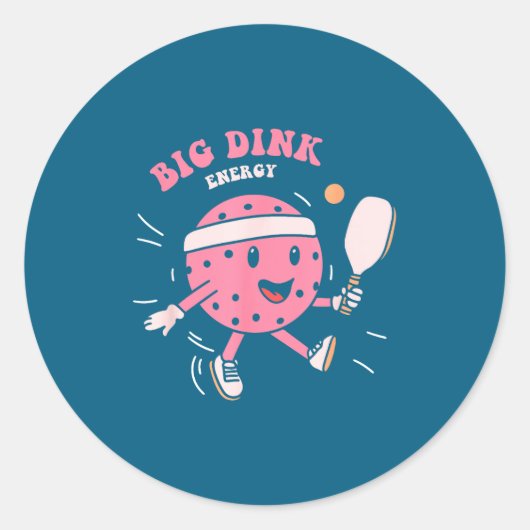 Sticker Rond Big Dink Energy Ckleball Funny Ckle Ball Lover Quo (Devant)
