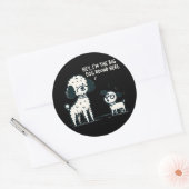Sticker Rond Big Dog Round Here - Cartoon de caniche, Amoureux  (Enveloppe)