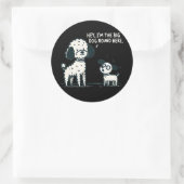 Sticker Rond Big Dog Round Here - Cartoon de caniche, Amoureux  (Sac)