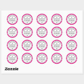 Sticker Rond Big Dot & Stripes blanc + votre dos. & idées (Feuille)
