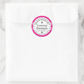 Sticker Rond Big Dot & Stripes blanc + votre dos. & idées (Sac)