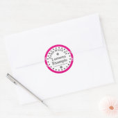 Sticker Rond Big Dot & Stripes blanc + votre dos. & idées (Enveloppe)