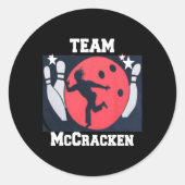 Sticker Rond Big Ern Mccracken Funny King Pin Bowling T Shirt 1 (Devant)