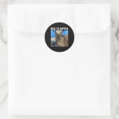 Sticker Rond Big Floppa Mat Chat (Sac)