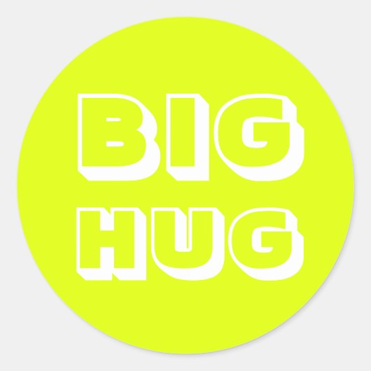 Sticker Rond Big Hug, blanc chartreuse (Devant)