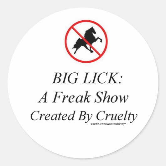 Sticker Rond Big Lick : Un Spectacle Insolite Créé Par La Cruau (Devant)