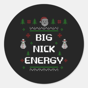 Sticker Rond Big Nick Énergie Mème Drôle Noël Noël Fêtes