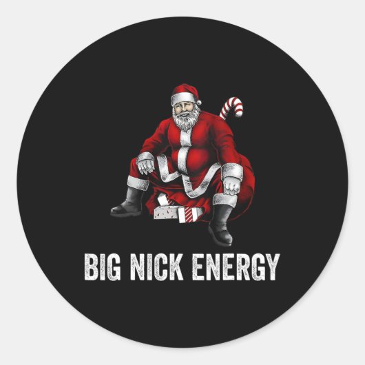 Sticker Rond Big Nick Energy Fun Père Noël Noël 3 (Devant)