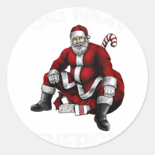 Sticker Rond Big Nick Energy Funny Père Noël Christmas T-Shirt