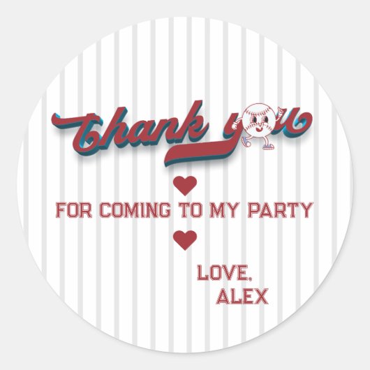 Sticker Rond Big One Baseball Rookie De L'Année Premier Anniver (Devant)