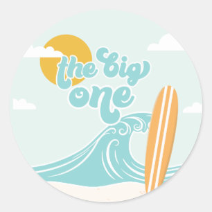 Sticker Rond Big One Surf Beach 1er anniversaire