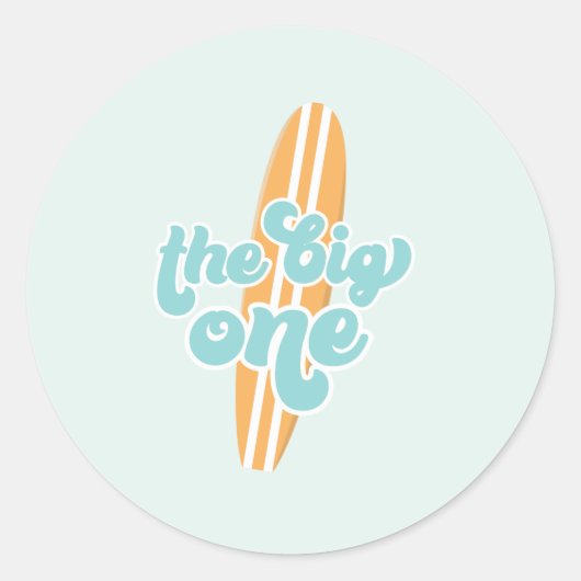 Sticker Rond Big One Surf Beach 1er anniversaire (Devant)