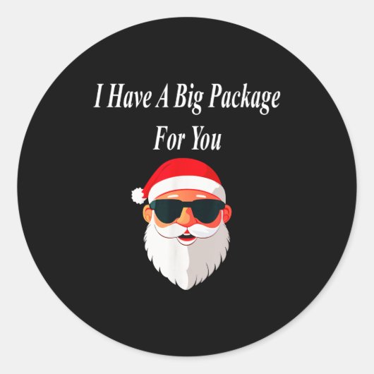 Sticker Rond Big Package Christmas Funny Naughty Dirty Raunchy  (Devant)