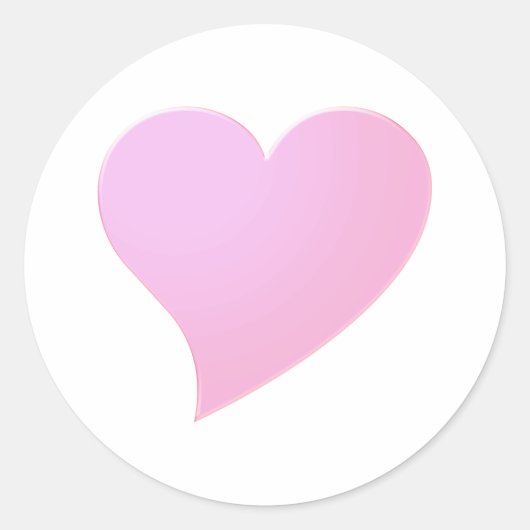Sticker Rond Big Pink Heart, Love (Devant)