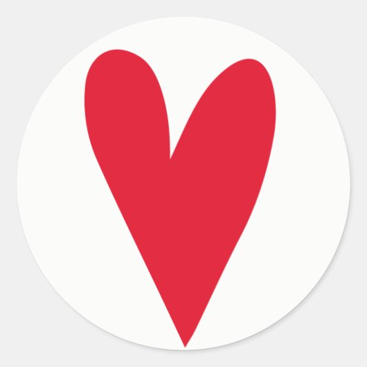Sticker Rond Big Red Heart - Valentine / Mariage (Devant)