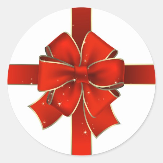 Sticker Rond Big Red Holiday Bow (Devant)