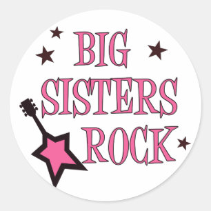 Sticker Rond Big Sisters Rock
