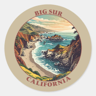 Sticker Rond Big Sur Californie USA