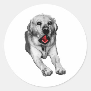 Sticker Rond Big Yawn, étincelle rouge