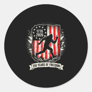 Sticker Rond Bigfoot 250 ans de liberté drapeau américain patri
