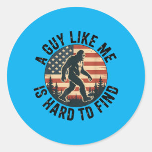Sticker Rond Bigfoot 4 juillet patriotique Sasquatch humour gra