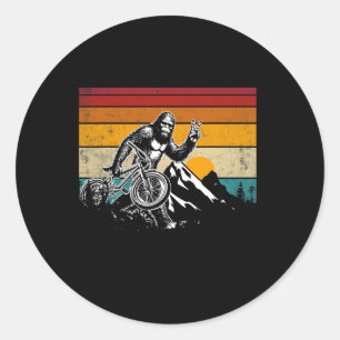 Sticker Rond Bigfoot à vélo cyclisme vintage montagne Big
