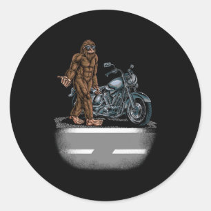 Sticker Rond Bigfoot À Vélo Moto Essayant D'Atteindre Un