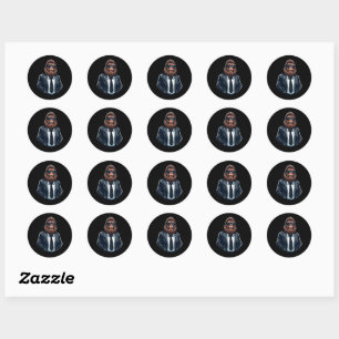 Sticker Rond Bigfoot Business man - Cool Funny Sasquatch