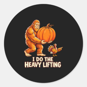Sticker Rond Bigfoot cueillette de citrouille thanksgiving trav