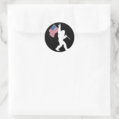Sticker Rond Bigfoot Drapeau Usa (Sac)