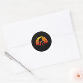 Sticker Rond Bigfoot Drôle Avec Tranche De Pastèque Melon Été (Enveloppe)