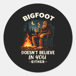 Sticker Rond Bigfoot drôle pour hommes et femmes de camping ran