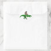 Sticker Rond Bigfoot équitation T Rex (Sac)