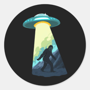 Sticker Rond Bigfoot Est Un Alien D'Ufo