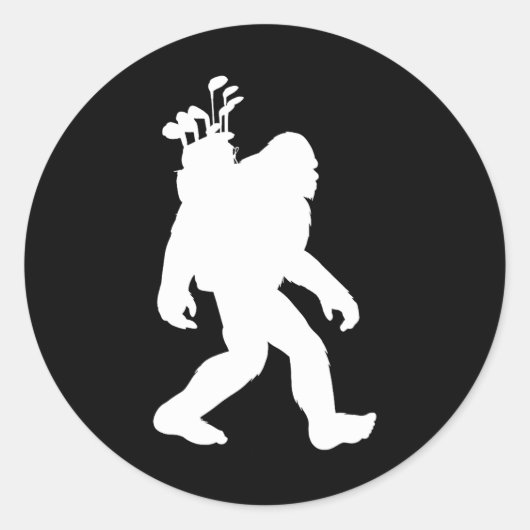 Sticker Rond Bigfoot Golf drôle Bigfoot Golf (Devant)