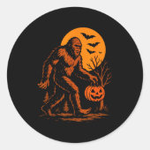Sticker Rond Bigfoot Halloween Sasquatch Jack O Lantern (Devant)