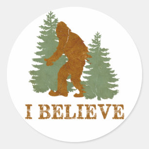 Sticker Rond Bigfoot je crois