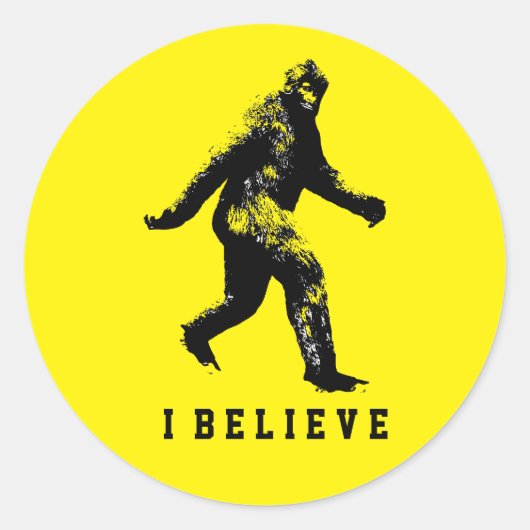 Sticker Rond Bigfoot je crois (Devant)